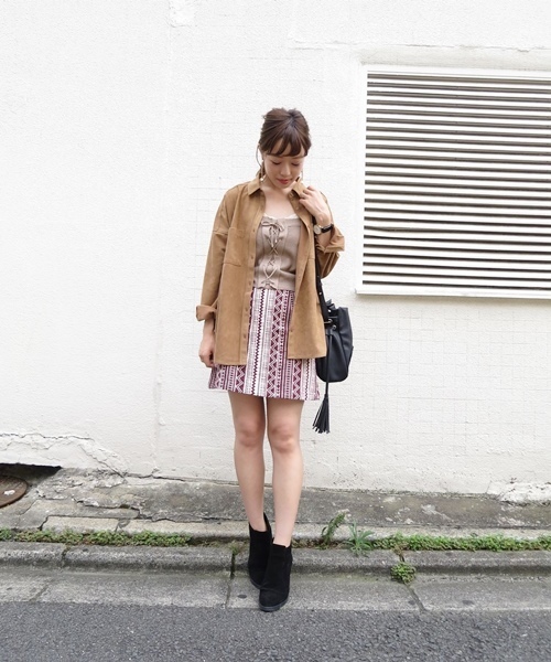 Chico（チコ）の「【who's who Chico】幾何学ボックススカート（スカート・レディース・ネイビー/レッド/ブラック・FREE）」の13枚目の写真