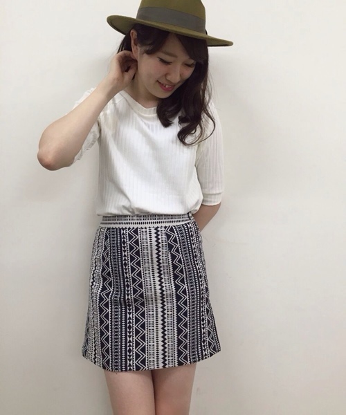 Chico（チコ）の「【who's who Chico】幾何学ボックススカート（スカート・レディース・ネイビー/レッド/ブラック・FREE）」の15枚目の写真