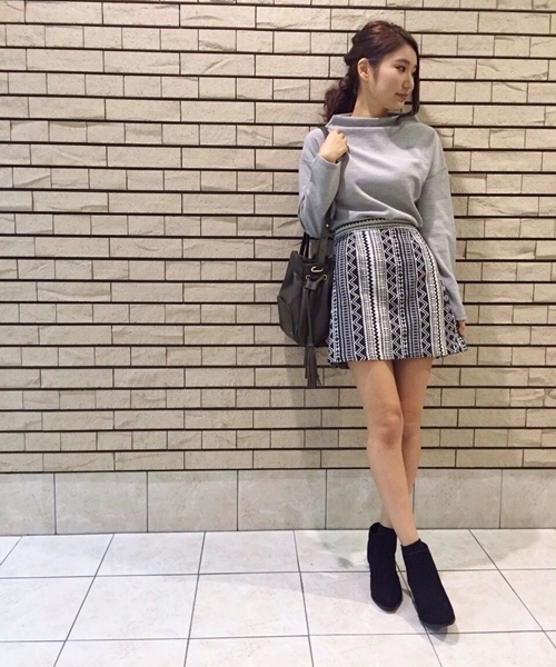 Chico（チコ）の「【who's who Chico】幾何学ボックススカート（スカート・レディース・ネイビー/レッド/ブラック・FREE）」の16枚目の写真