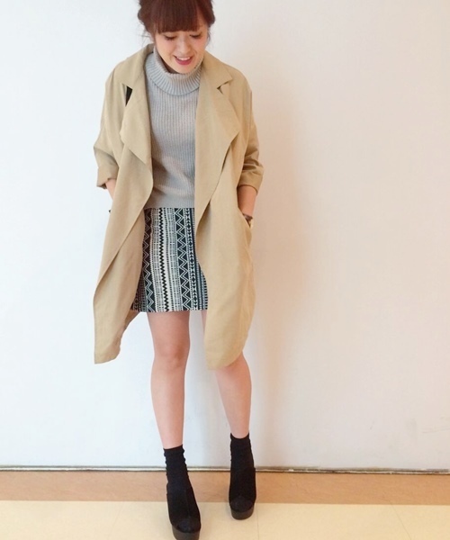 Chico（チコ）の「【who's who Chico】幾何学ボックススカート（スカート・レディース・ネイビー/レッド/ブラック・FREE）」の5枚目の写真