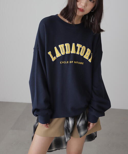 FREE'S MART（フリーズマート）の「◆カレッジロゴスウェット（スウェット・レディース・ネイビー/ホワイト/グリーン/グレー・FREE）」の4枚目の写真