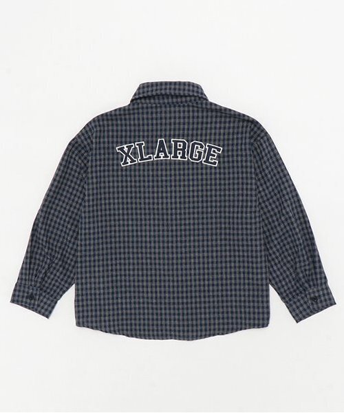XLARGE KIDS(エクストララージキッズ)の「チェックシャツ(シャツ/ブラウス・キッズ・グレー/ネイビー・110cm/120cm/130cm/140cm)」の3枚目の写真