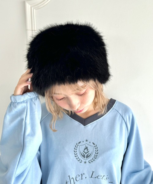 Loueme(ルエム)の「フェイクファーロシアンハット(ハット・レディース・ブラック/ベージュ/オフホワイト・FREE)」の10枚目の写真