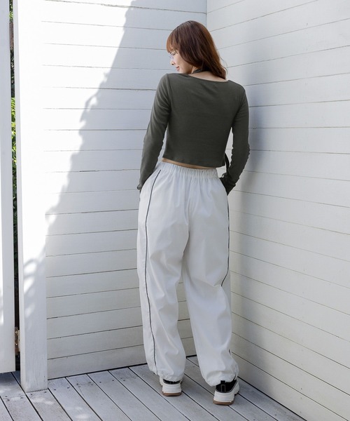 3.3 Field Trip （3.3フィールドトリップ）の「3.3 Field Trip／マフラーツキボタンロングスリーブ（Tシャツ/カットソー・レディース・グレー/ホワイト/チャコール・FREE）」の6枚目の写真