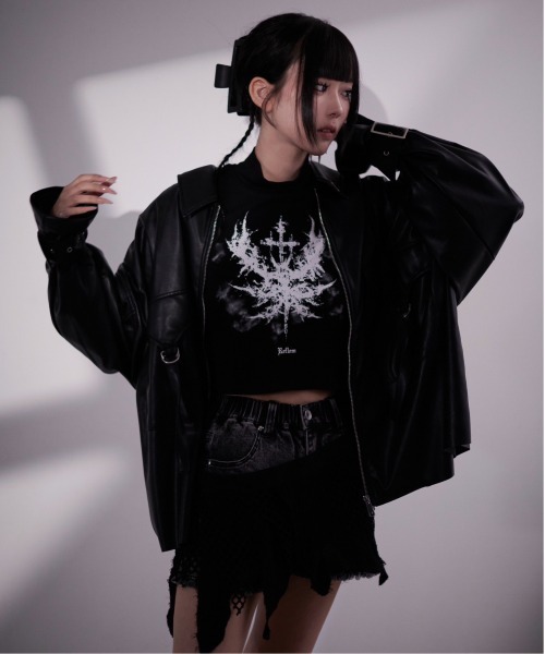 REFLEM/レフレム』PUレザーシャツブルゾン REFLEM（レフレム）の「『REFLEM/レフレム』PUレザーシャツ