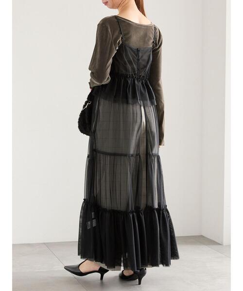 Te chichi(テチチ)の「前後2WAYレイヤードキャミワンピース(ワンピース・レディース・オフホワイト/グレー/ブラック・F)」の9枚目の写真