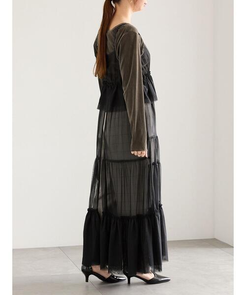 Te chichi(テチチ)の「前後2WAYレイヤードキャミワンピース(ワンピース・レディース・オフホワイト/グレー/ブラック・F)」の10枚目の写真