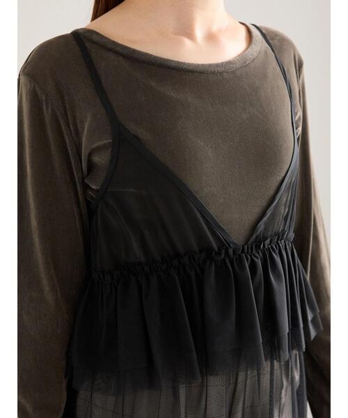 Te chichi(テチチ)の「前後2WAYレイヤードキャミワンピース(ワンピース・レディース・オフホワイト/グレー/ブラック・F)」の11枚目の写真