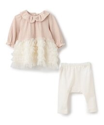 petit main | 裾フリルワンピースセット(アンサンブル)