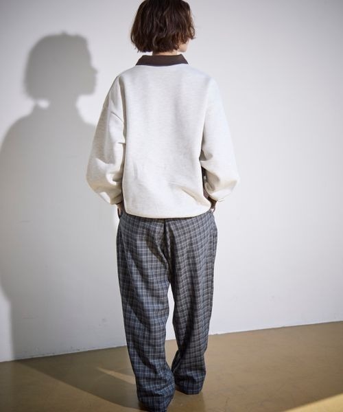 PBLIM（ページボーイリム）の「PBLIM/ライトスウェットゲームシャツ（スウェット・レディース・ネイビー/ブラウン・FREE）」の4枚目の写真