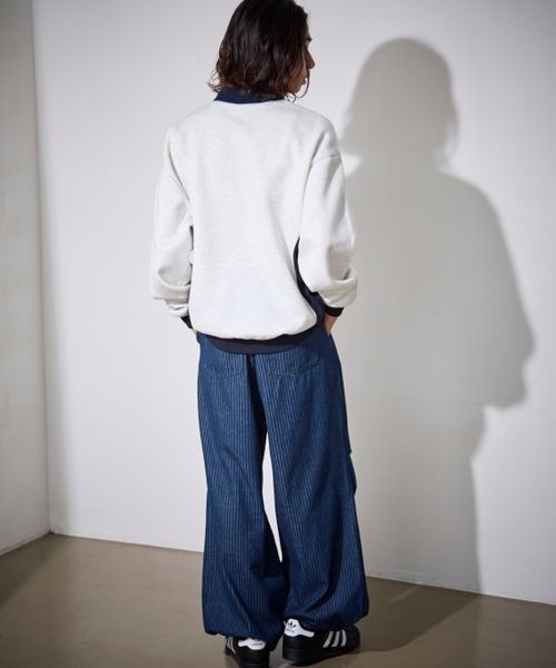 PBLIM（ページボーイリム）の「PBLIM/ライトスウェットゲームシャツ（スウェット・レディース・ネイビー/ブラウン・FREE）」の6枚目の写真