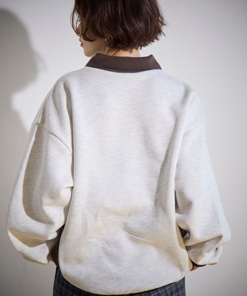 PBLIM（ページボーイリム）の「PBLIM/ライトスウェットゲームシャツ（スウェット・レディース・ネイビー/ブラウン・FREE）」の7枚目の写真