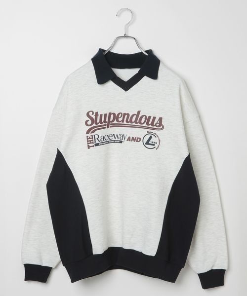 PBLIM（ページボーイリム）の「PBLIM/ライトスウェットゲームシャツ（スウェット・レディース・ネイビー/ブラウン・FREE）」の9枚目の写真