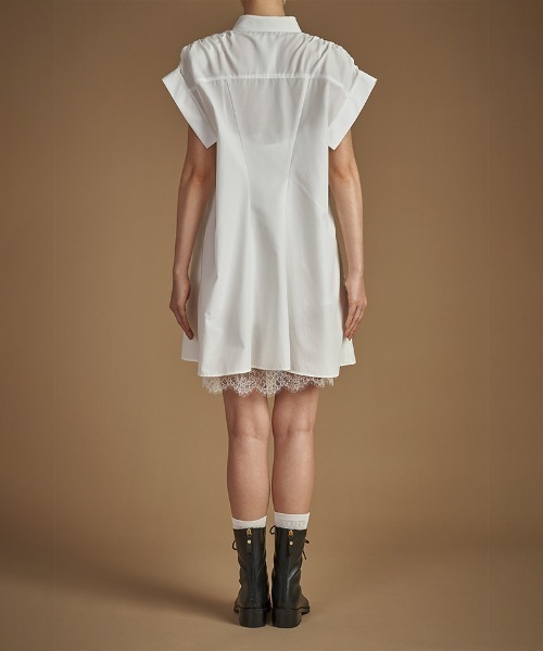 HAENGNAE（ヘンネ）の「CHIKUWABU SHOULDER LACE MINI DRESS