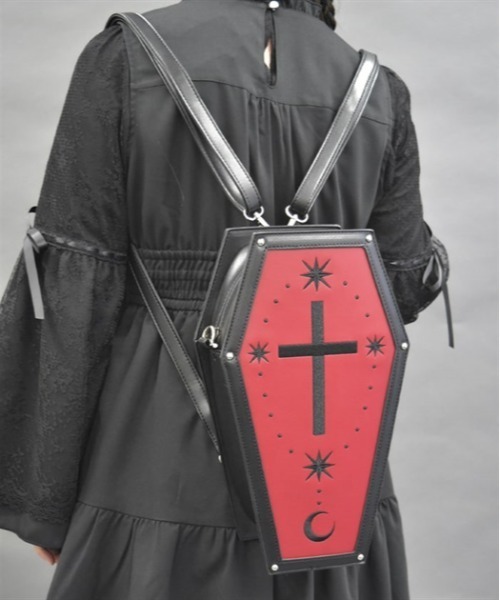 axes femme POETIQUE（アクシーズファムポエティック）の「コフィン型３ｗａｙバッグ（ショルダーバッグ・レディース・ホワイト/ブラック/ワイン・FREE）」の5枚目の写真