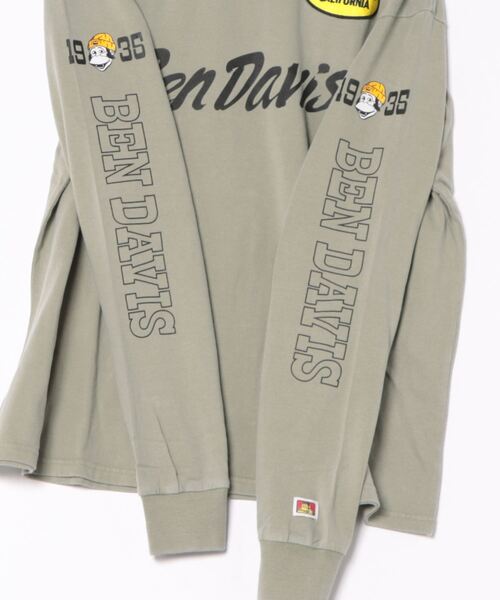 BEN DAVIS（ベンデイビス）の「《BEN DAVIS PROJECT LINE》PRINT LONG T-SHIRTS（Tシャツ/カットソー・メンズ・ホワイト/ブラック/オリーブ・MEDIUM/LARGE/X-LARGE）」の8枚目の写真