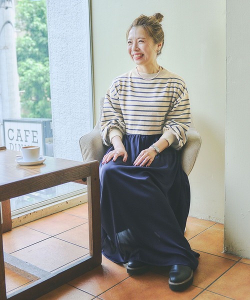 studio CLIP（スタディオクリップ）の「【CLIP BY STAFF/MINAKO企画】ボトルネックドッキングニットワンピース（ワンピース・レディース・その他1/チャコール/ブラック/カーキ・FREE）」の9枚目の写真