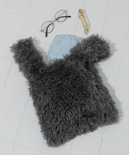 SMELLY（スメリー）の「シャギーボリュームバッグ（ハンドバッグ・レディース・ブルー/グレー/ミント・-）」の2枚目の写真