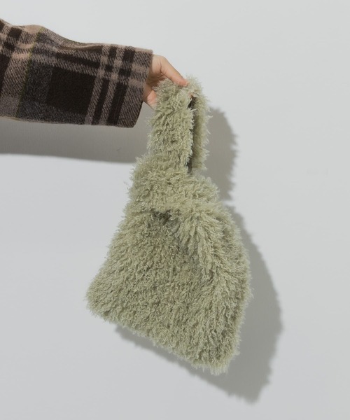 SMELLY（スメリー）の「シャギーボリュームバッグ（ハンドバッグ・レディース・ブルー/グレー/ミント・-）」の3枚目の写真