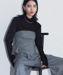 チェックツイードイレヘムビスチェ