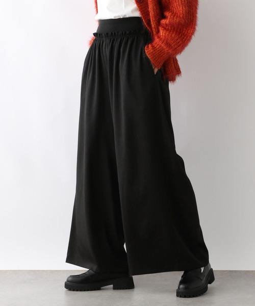 LEPSIM(レプシィム)の「ウエストリブギャザーワイドパンツ 151791(その他パンツ・レディース・ブラウン/ブラック・FREE)」の3枚目の写真