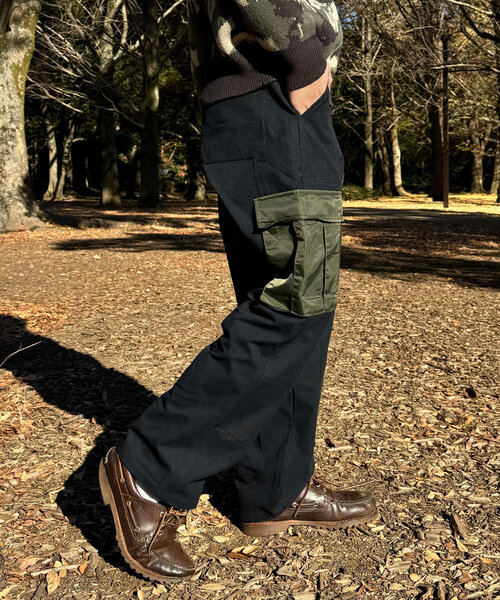 CIAOPANIC（チャオパニック）の「【mi-ry by CIAOPANIC】ダブルニーカーゴパンツ（その他パンツ・レディース・ブラック/オリーブ・MEDIUM/LARGE）」の4枚目の写真
