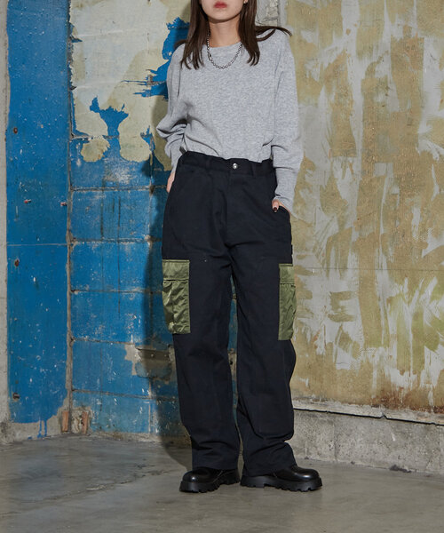 CIAOPANIC（チャオパニック）の「【mi-ry by CIAOPANIC】ダブルニーカーゴパンツ（その他パンツ・レディース・ブラック/オリーブ・MEDIUM/LARGE）」の9枚目の写真