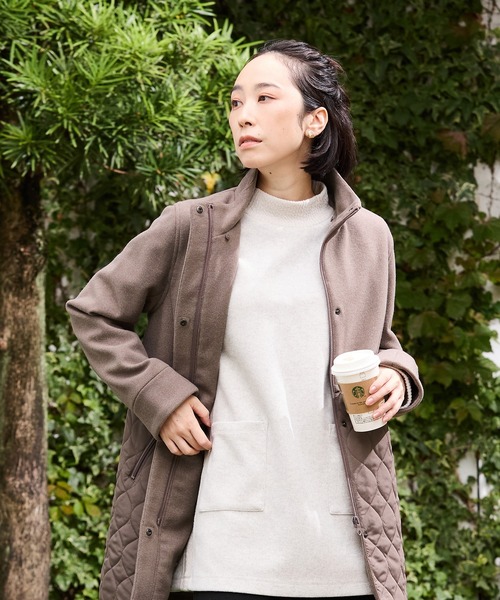 DECOY SINCE 1981(デコイシンスイチキュウハチイチ)の「ウーレット切替ハイネックチュニックプルオーバー(Tシャツ/カットソー・レディース・グレー/モカ/ネイビー・M/L/LL)」の2枚目の写真