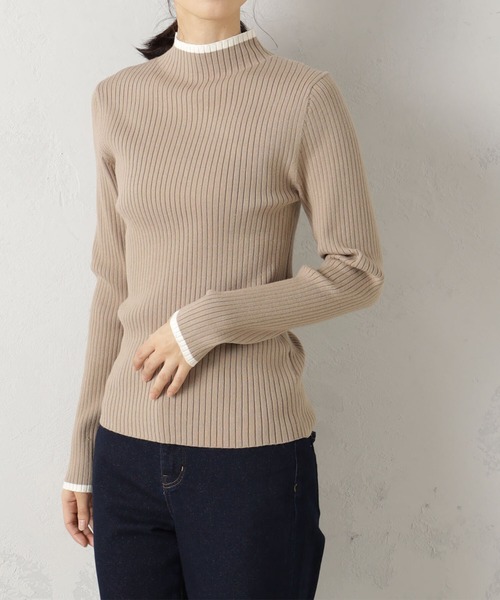 FOUND GOOD（ファウンドグッド）の「COZYハイショクネックニット（ニット/セーター・レディース・オレンジ系5/ブルー系5/イエロー系5/ブラウン系3/アイボリー/ブラック・L/S/M）」の3枚目の写真