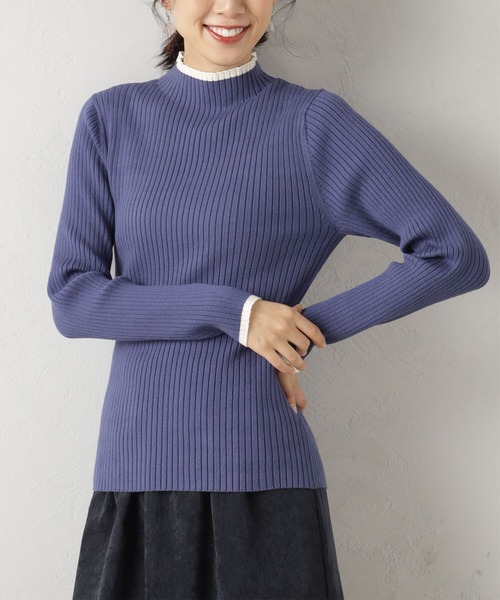 FOUND GOOD（ファウンドグッド）の「COZYハイショクネックニット（ニット/セーター・レディース・オレンジ系5/ブルー系5/イエロー系5/ブラウン系3/アイボリー/ブラック・L/S/M）」の5枚目の写真