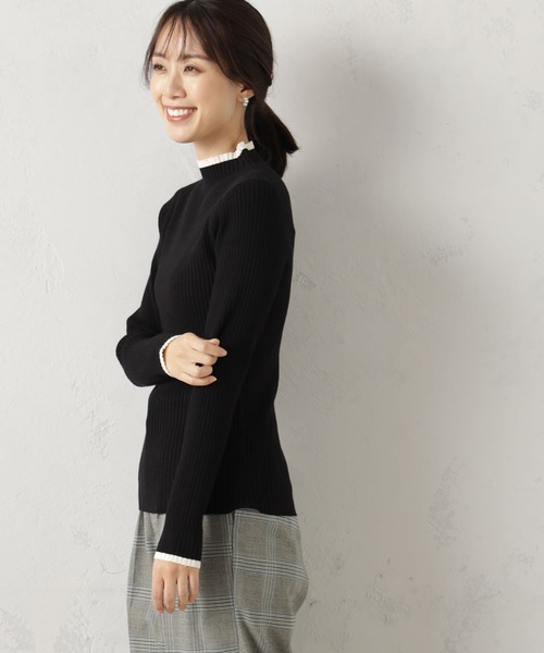 FOUND GOOD（ファウンドグッド）の「COZYハイショクネックニット（ニット/セーター・レディース・オレンジ系5/ブルー系5/イエロー系5/ブラウン系3/アイボリー/ブラック・L/S/M）」の7枚目の写真