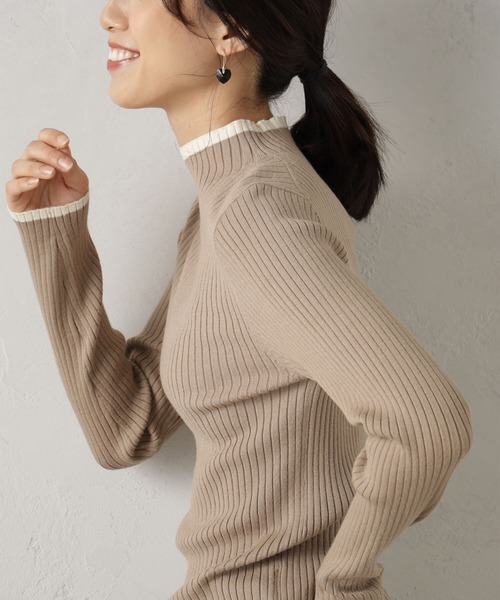 FOUND GOOD（ファウンドグッド）の「COZYハイショクネックニット（ニット/セーター・レディース・オレンジ系5/ブルー系5/イエロー系5/ブラウン系3/アイボリー/ブラック・L/S/M）」の12枚目の写真