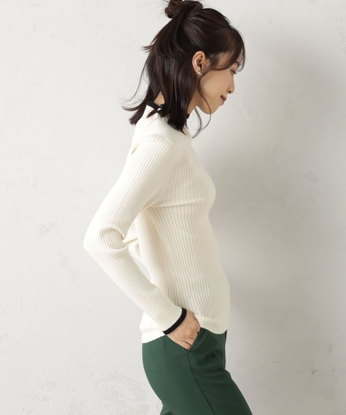 FOUND GOOD（ファウンドグッド）の「COZYハイショクネックニット（ニット/セーター・レディース・オレンジ系5/ブルー系5/イエロー系5/ブラウン系3/アイボリー/ブラック・L/S/M）」の17枚目の写真