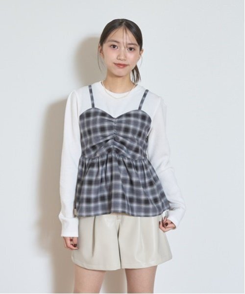 ユリウス / コットン・カシミヤ ダブルレイヤードドレープネックLS Tシャツ JULIUS 24SS ドレープネックカットソー レイヤードスタイル