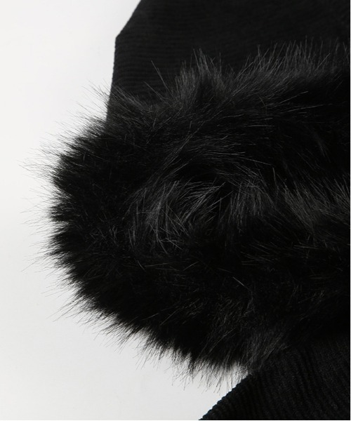 gossip！ロサンゼルス（ゴシップロサンゼルス）の「Y2K エコファー  ジップアップ リブ フードパーカー（パーカー・レディース・ブラック・FREE）」の9枚目の写真