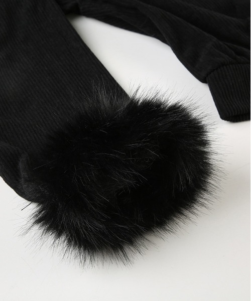 gossip！ロサンゼルス（ゴシップロサンゼルス）の「Y2K エコファー  ジップアップ リブ フードパーカー（パーカー・レディース・ブラック・FREE）」の10枚目の写真