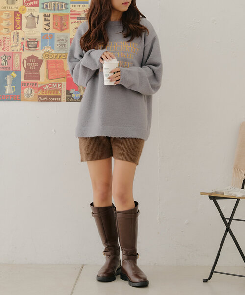 continuer de NICE CLAUP(コンティニューデナイスクラップ)の「【@may_81o企画】ニットショートパンツ(その他パンツ・レディース・ブラウン/ブラック・FREE)」の22枚目の写真