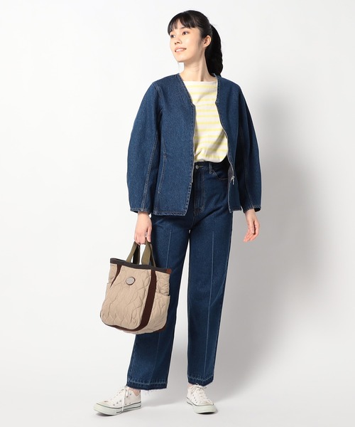 Grand PARK（グランドパーク）の「カーブ袖 デニムジャケット（デニムジャケット・レディース・ブルー/ライトブルー・FREE）」の5枚目の写真