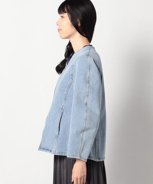 Grand PARK（グランドパーク）の「カーブ袖 デニムジャケット（デニムジャケット・レディース・ブルー/ライトブルー・FREE）」の7枚目の写真