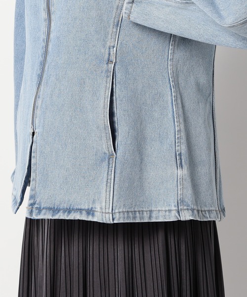 Grand PARK（グランドパーク）の「カーブ袖 デニムジャケット（デニムジャケット・レディース・ブルー/ライトブルー・FREE）」の11枚目の写真