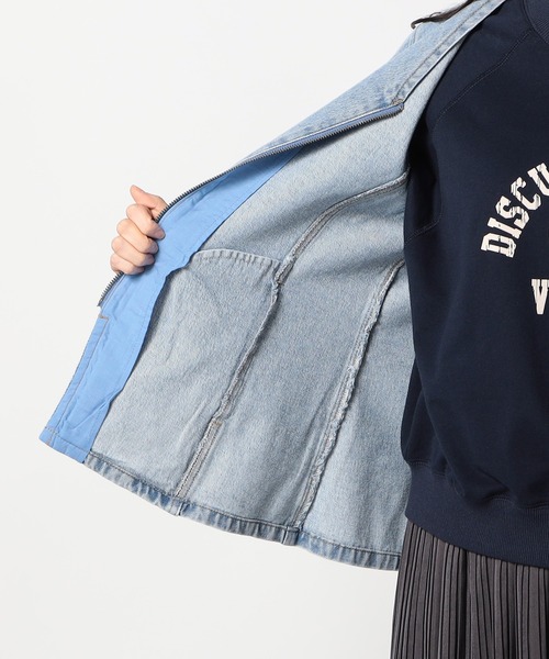 Grand PARK（グランドパーク）の「カーブ袖 デニムジャケット（デニムジャケット・レディース・ブルー/ライトブルー・FREE）」の12枚目の写真