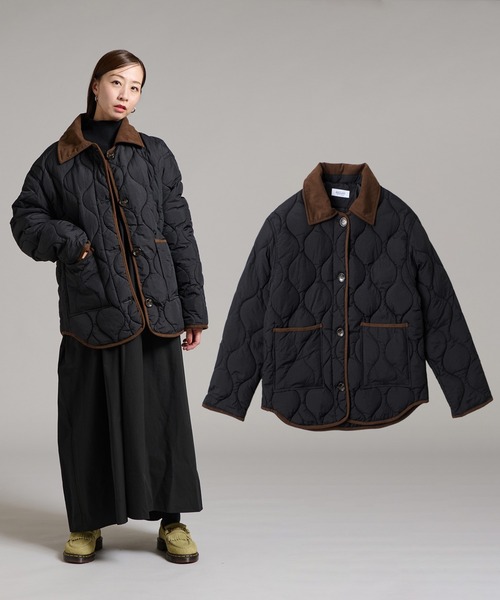 【セール】2-11D4 キルティングジャケット 襟コーデュロイ 切り替え アウター オーバーサイズ(ブルゾン)|CALIFORNIA OUTFITTERS(カリフォルニア アウトフィッターズ)