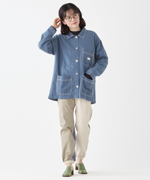 KRIFF MAYER Lady's Collection(クリフメイヤーレディースコレクション)の「カバーオールシャツJK(カバーオール・レディース・ブラウン/カラフル/ブルーグリーン/ナチュラル/ネイビー・LARGE/MEDIUM)」の11枚目の写真