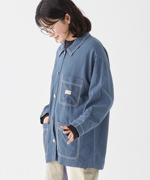 KRIFF MAYER Lady's Collection(クリフメイヤーレディースコレクション)の「カバーオールシャツJK(カバーオール・レディース・ブラウン/カラフル/ブルーグリーン/ナチュラル/ネイビー・LARGE/MEDIUM)」の13枚目の写真