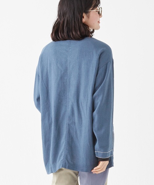 KRIFF MAYER Lady's Collection(クリフメイヤーレディースコレクション)の「カバーオールシャツJK(カバーオール・レディース・ブラウン/カラフル/ブルーグリーン/ナチュラル/ネイビー・LARGE/MEDIUM)」の14枚目の写真