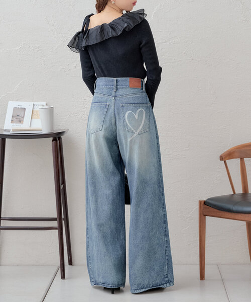 フリルデザインワンショルリブニット（ニット/セーター）｜Chico（チコ