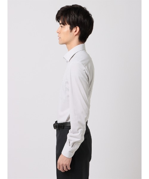 SUIT SQUARE(スーツスクエア)の「WEB限定 最高シャツ ノンアイロンジャージー ワイドカラー FIT ドレスシャツ(ビジネスシャツ・メンズ・サックスブルー/グレー/ホワイト・LL/L/M/S)」の8枚目の写真