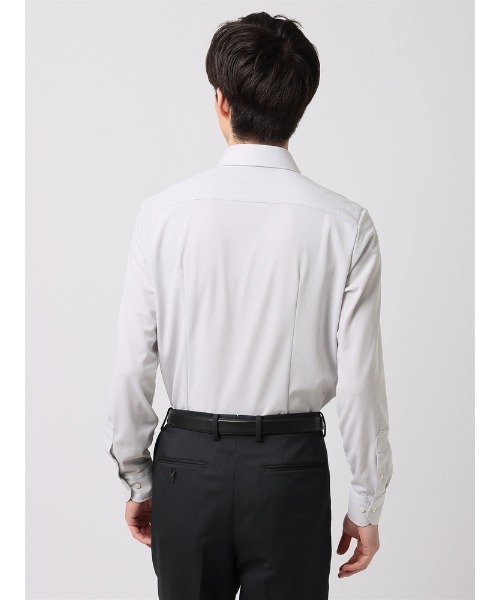 SUIT SQUARE(スーツスクエア)の「WEB限定 最高シャツ ノンアイロンジャージー ワイドカラー FIT ドレスシャツ(ビジネスシャツ・メンズ・サックスブルー/グレー/ホワイト・LL/L/M/S)」の7枚目の写真
