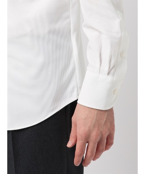 SUIT SQUARE(スーツスクエア)の「WEB限定 最高シャツ ノンアイロンジャージー ワイドカラー FIT ドレスシャツ(ビジネスシャツ・メンズ・サックスブルー/グレー/ホワイト・LL/L/M/S)」の20枚目の写真
