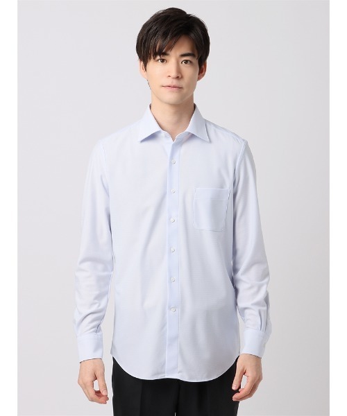 SUIT SQUARE(スーツスクエア)の「WEB限定 最高シャツ ノンアイロンジャージー ワイドカラー FIT ドレスシャツ(ビジネスシャツ・メンズ・サックスブルー/グレー/ホワイト・LL/L/M/S)」の17枚目の写真